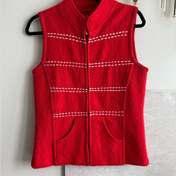 Tabi red, vintage pure wool vest XS - Picture 5 of 5